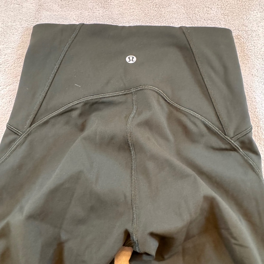 Lululemon High Rise Athletic‎ Yoga Leggings Dark Olive Green Workout Active Sz 4